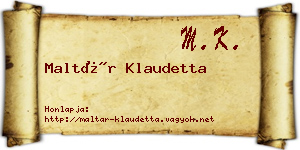 Maltár Klaudetta névjegykártya